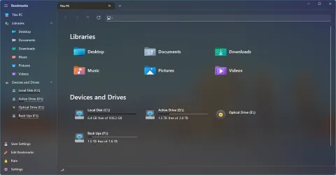 The Home page in color theme 7 of 16