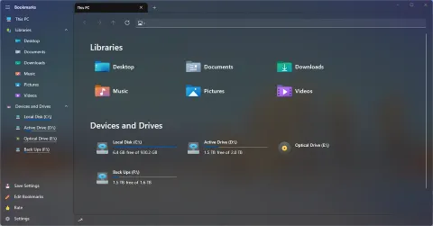The Home page in color theme 2 of 16