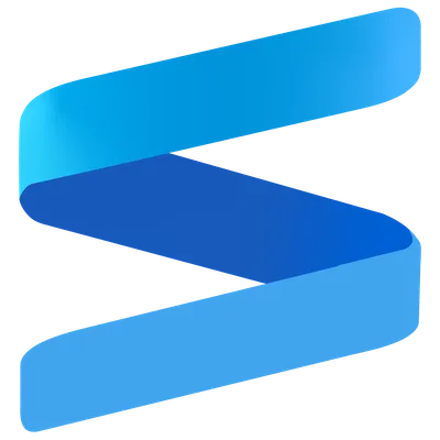 The new logo, a ribbon S in shades of blue