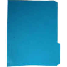 A photo of a real blue file folder