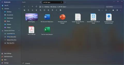 The same files as medium icons, six to a row