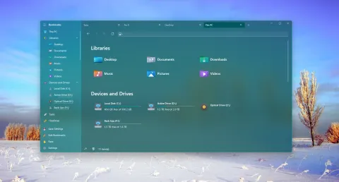 Shrestha Files Pro X in a teal theme, showing the This PC page with libraries and drives
