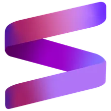 The Pro X beta logo, a ribbon S in purple and pink