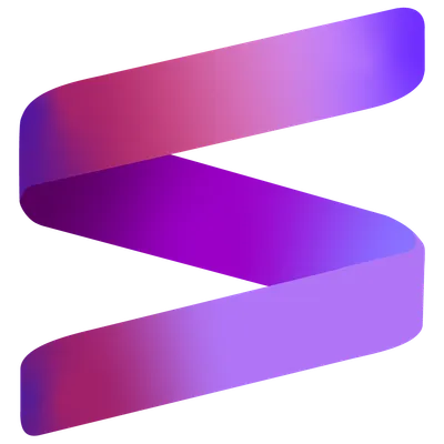 The Pro X beta logo, a ribbon S in purple, magenta and violet